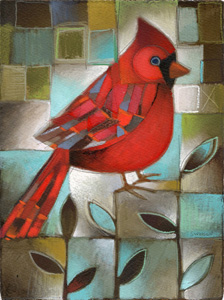 painting of cardinal, kentucky's state bird
