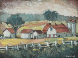 plein air painting of a farm scene in flemming count kentucky by artist ken swinson