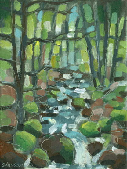 plein air painting of creek at pine mountain state park by artist ken swinson