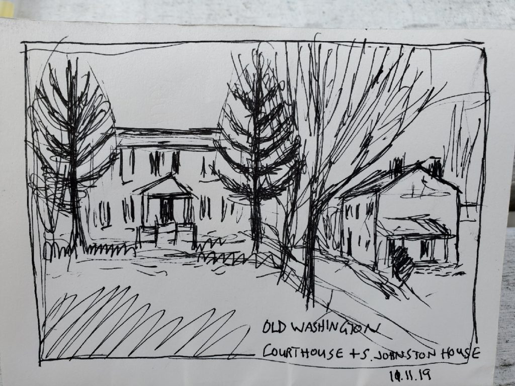 sketch of old courthouse in old washington kentucky