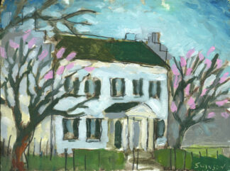plein air painting of a white house in maysville kentucky