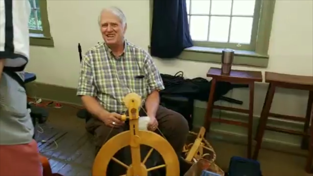 father michael henderson spinning wool in old washington kentucky