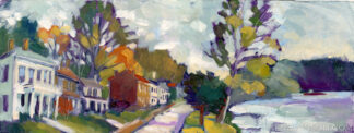 Plein Air Painting of Front street along the ohio river in ripley ohio