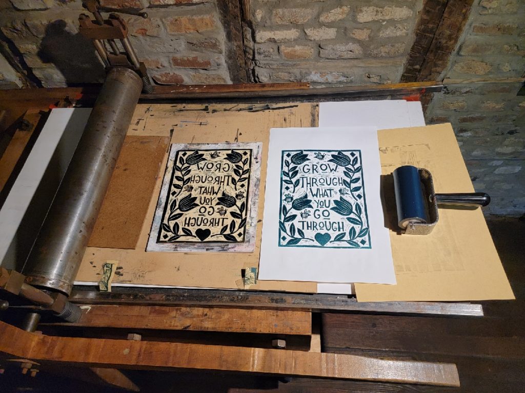 test proof for woodcut print