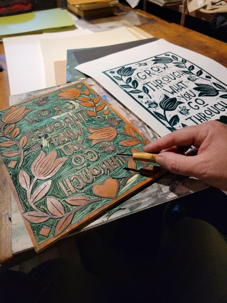 touch up carving woodcut printmaking