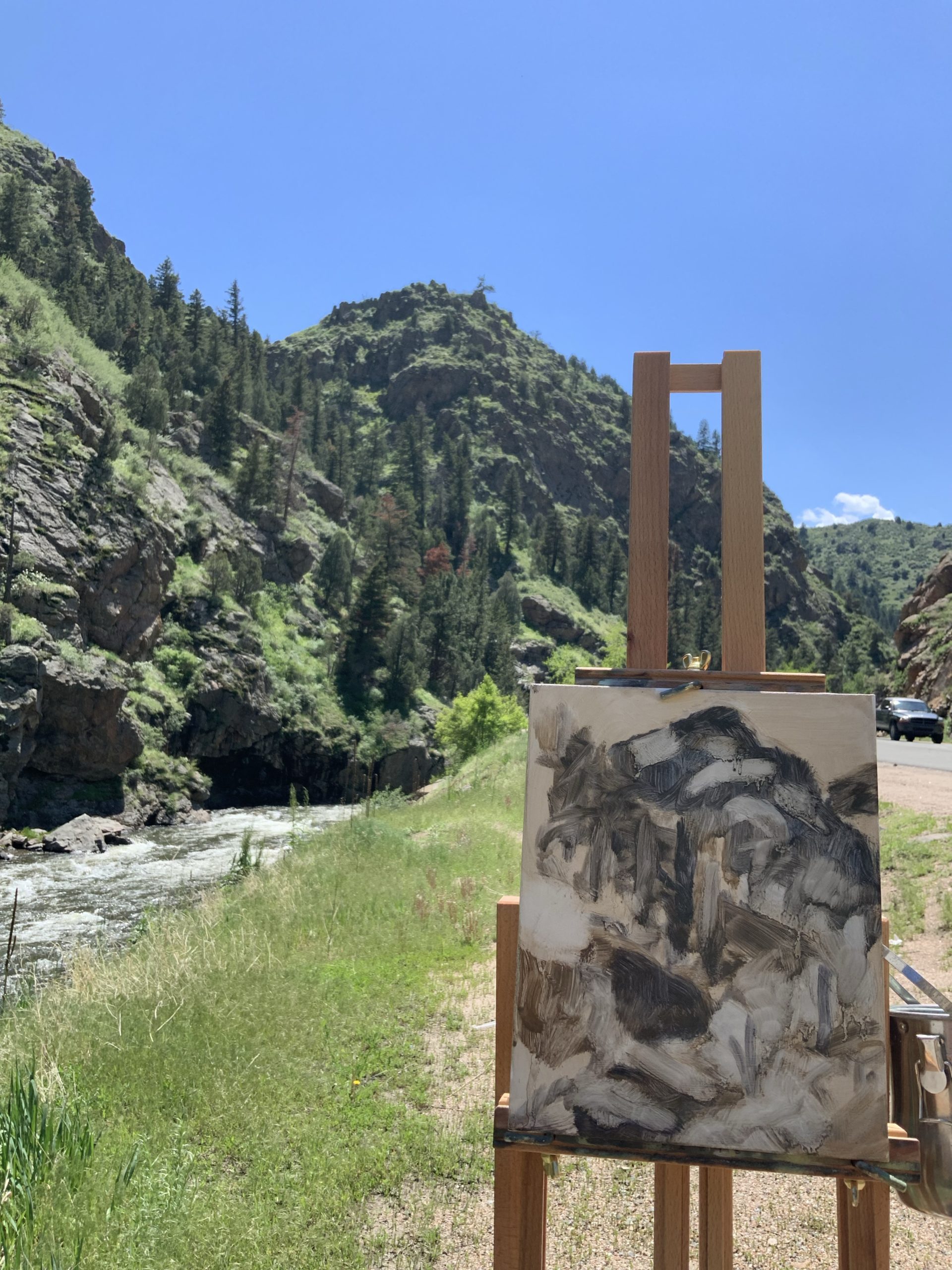oil painting clear creek canyon golden colorado