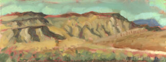 SOLD - sun shining on the hills - south central Wyoming - Plein Air 12x4.5"