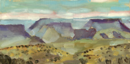plein air painting of the flaming gorge canyon in south west wyoming
