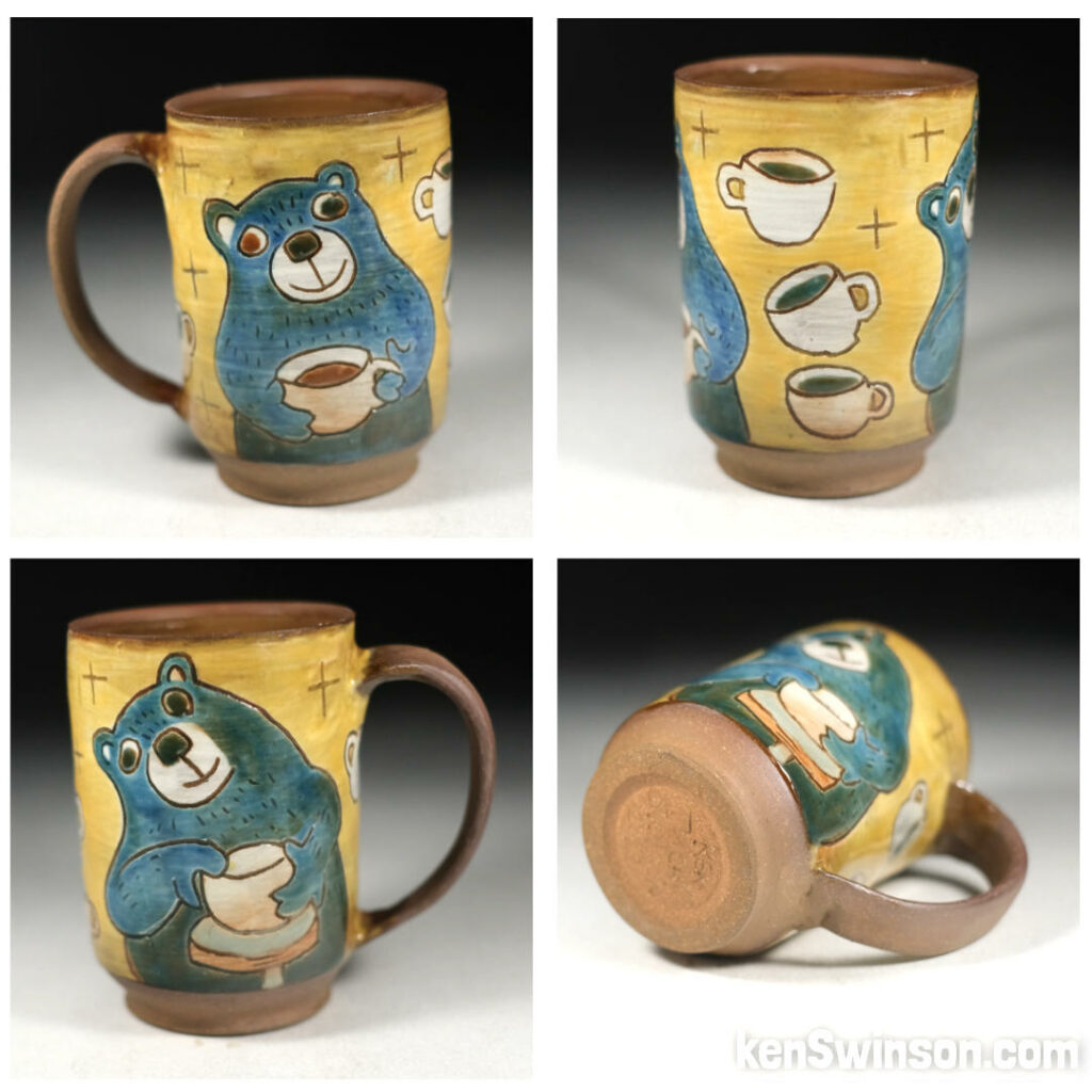 folk art pot bear throwing pottery cup kentucky