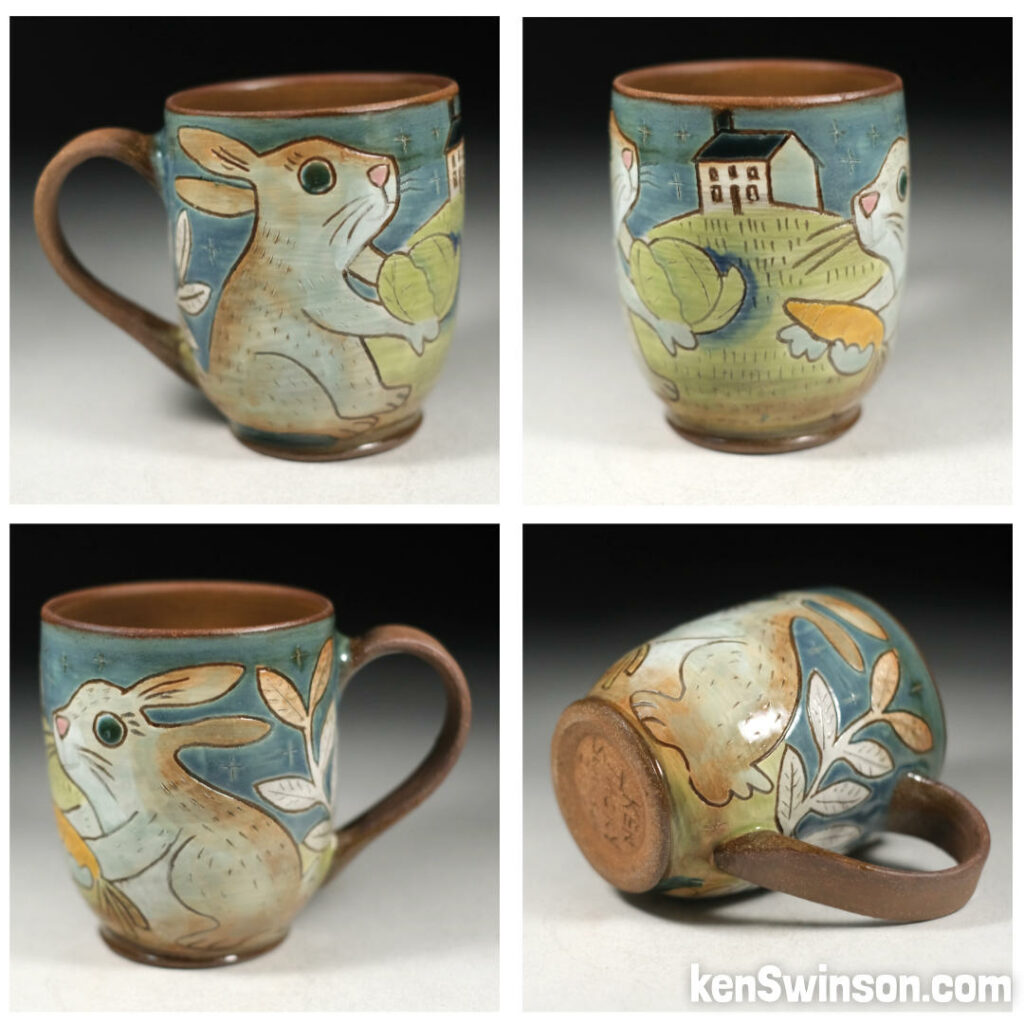 folk art pottery bunny