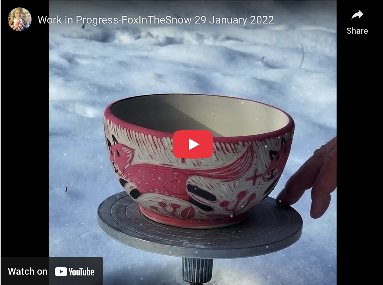 Work In Progress-Fox In The Snow Porcelain bowl