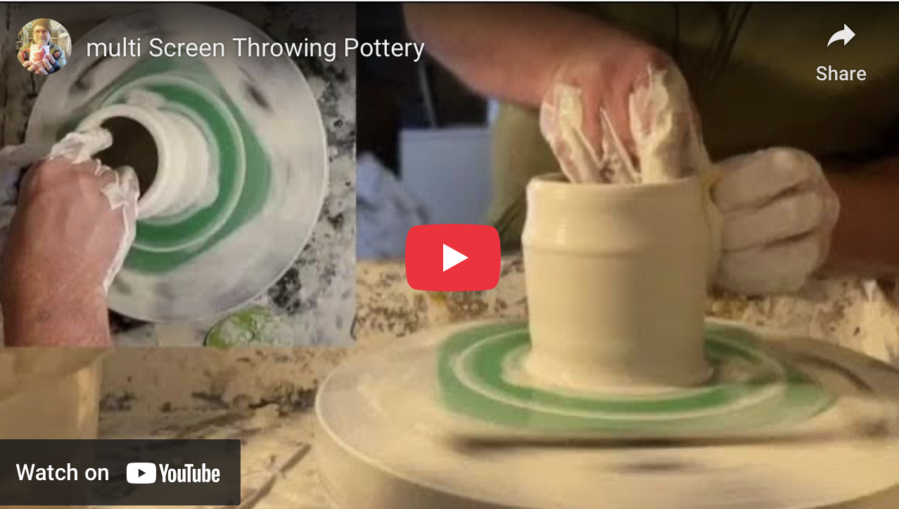 Multi-screen throwing pottery