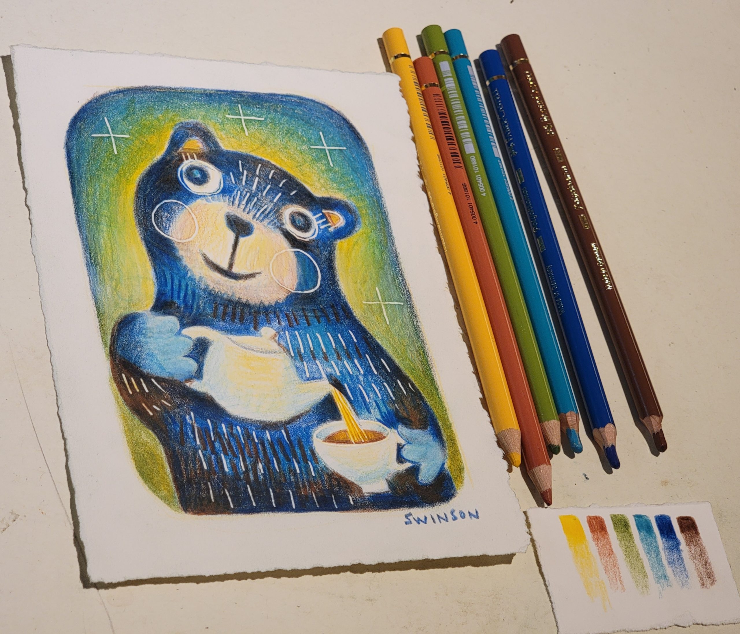 Tea For Me! – colored pencil on paper