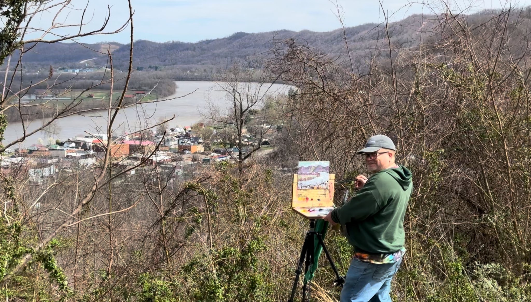 Vanceburg, KY – ancestors view plein air 16 March 2024