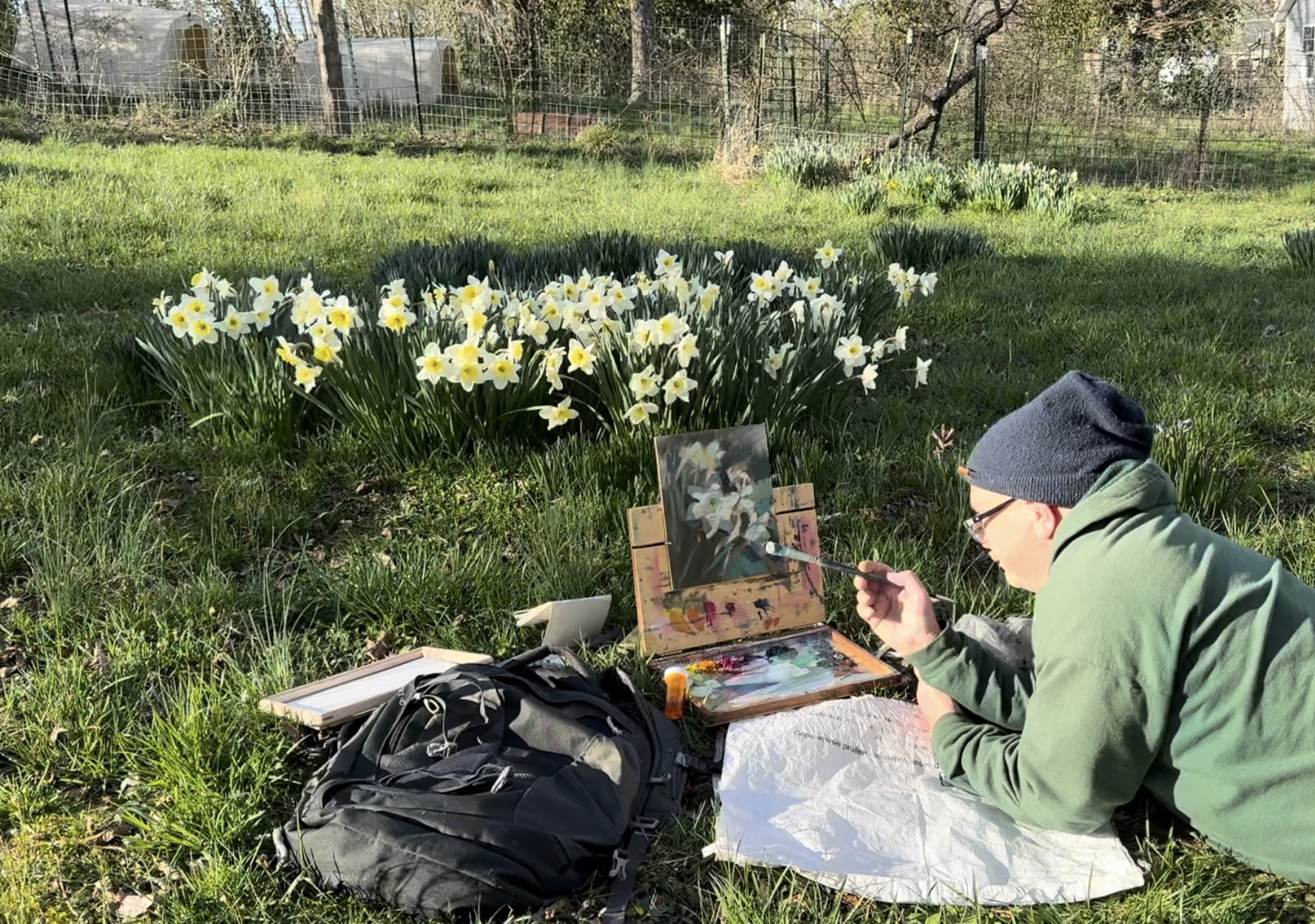 Painting at Blevins Daylilly Farm 17 March 2024