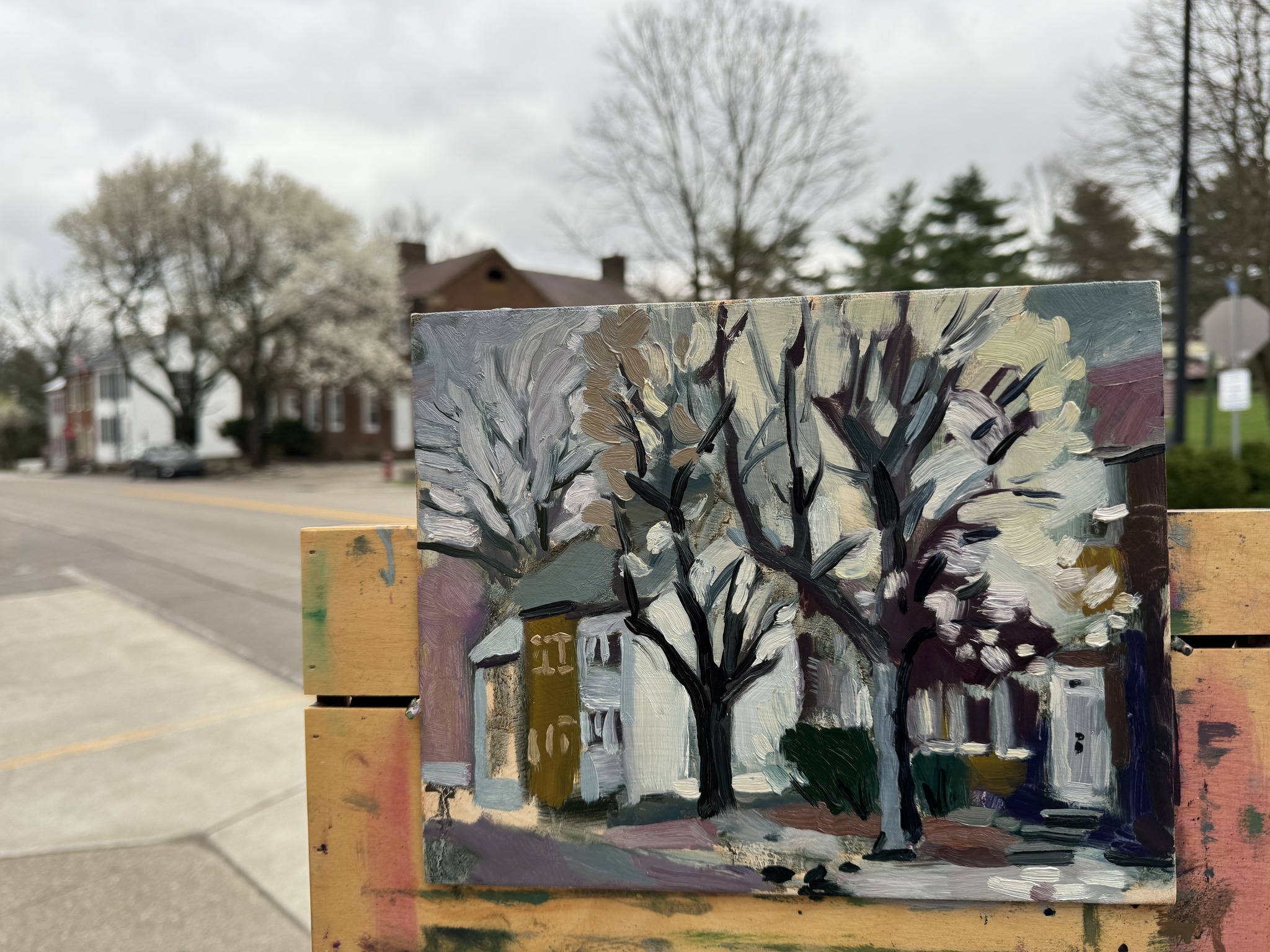 Taylor’s Corner On A Grey Day In March 2024 – plein air