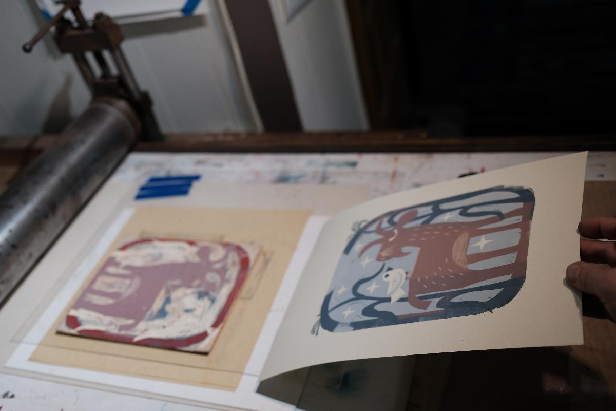 New Woodcut – Goat In Cornfield