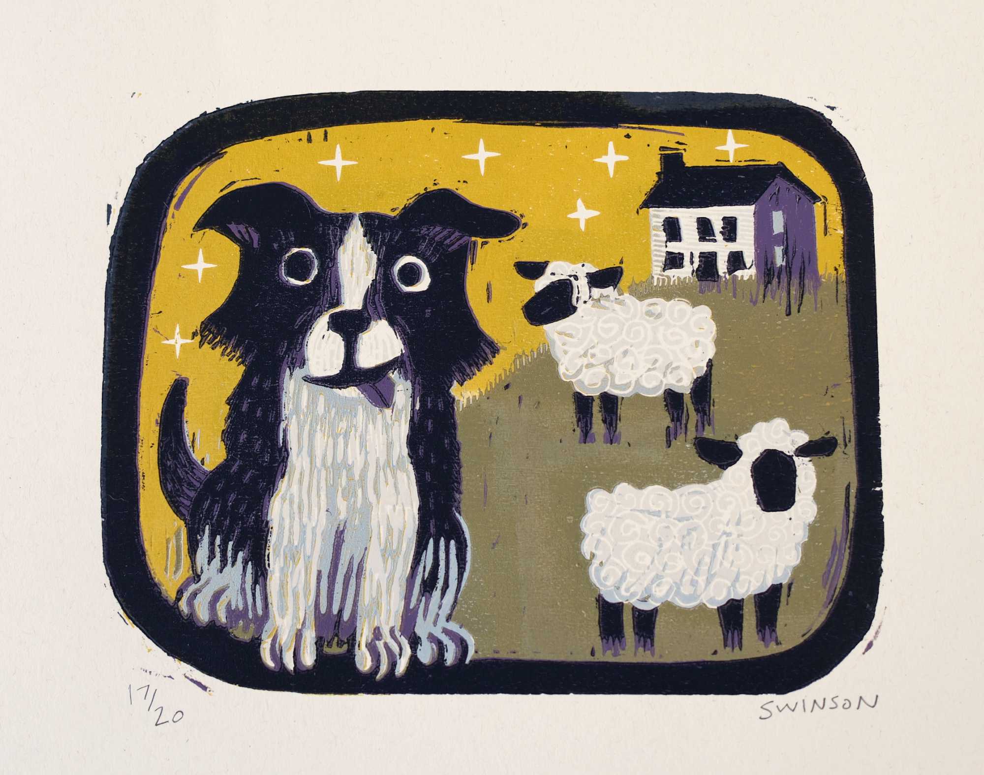 sheepdogさま専用です Sheep Dog- Reduction Woodcut – KenSwinson.com