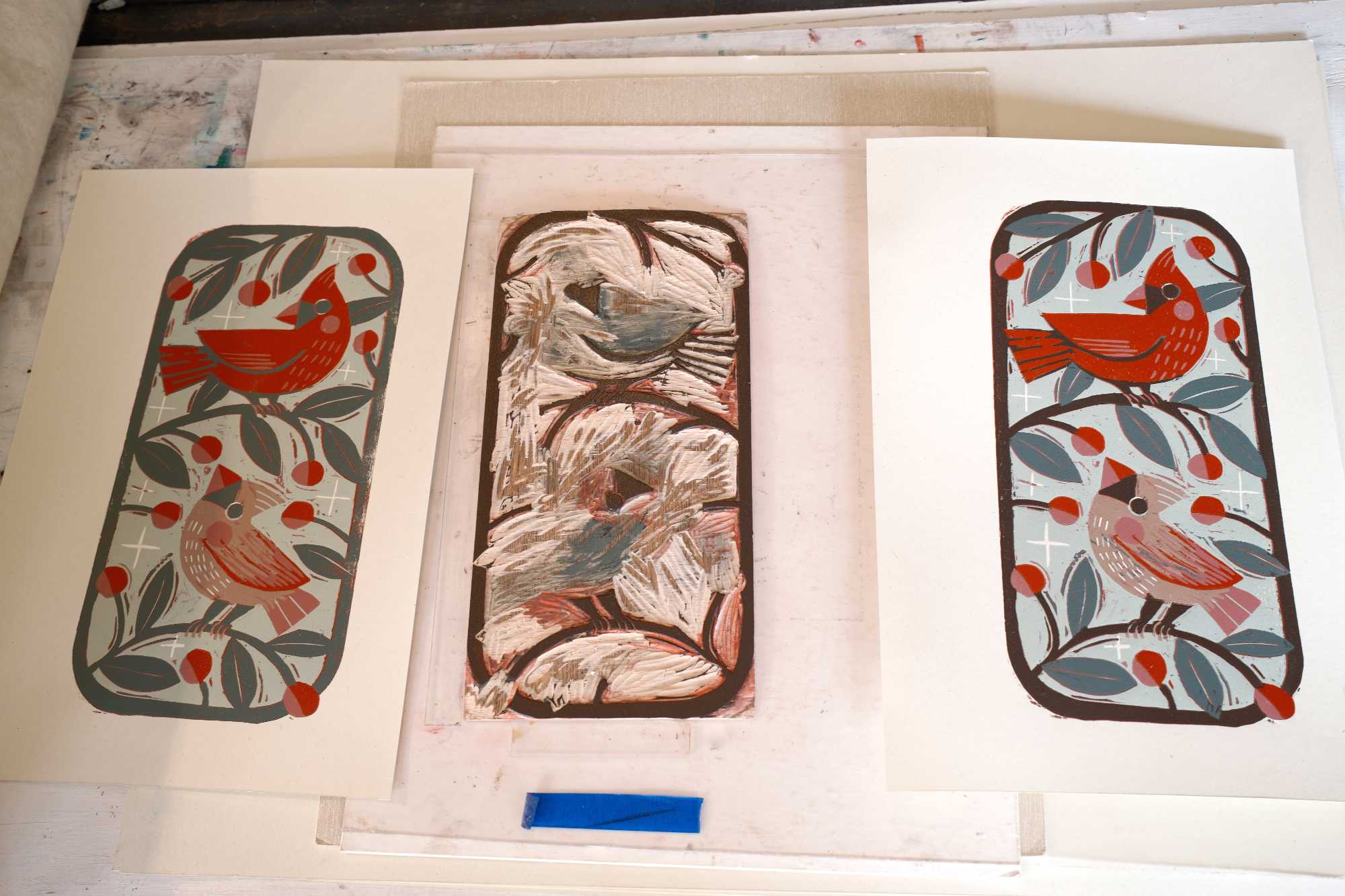Cardinals – Woodcut