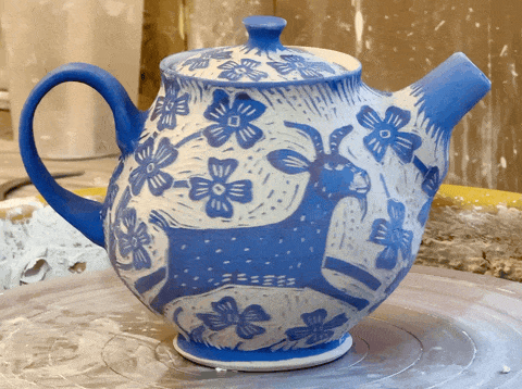 goat teapot – work in progress