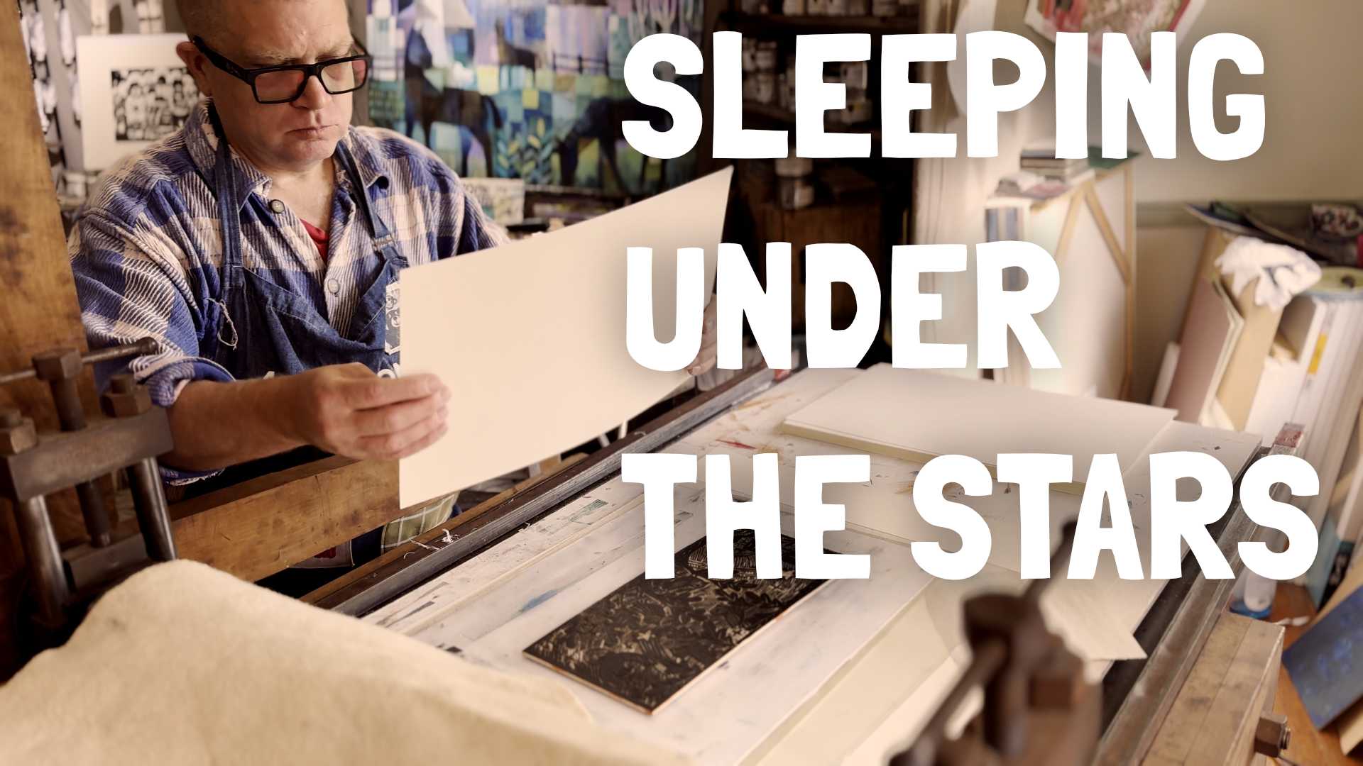 Sleeping Under The Stars – Woodcut